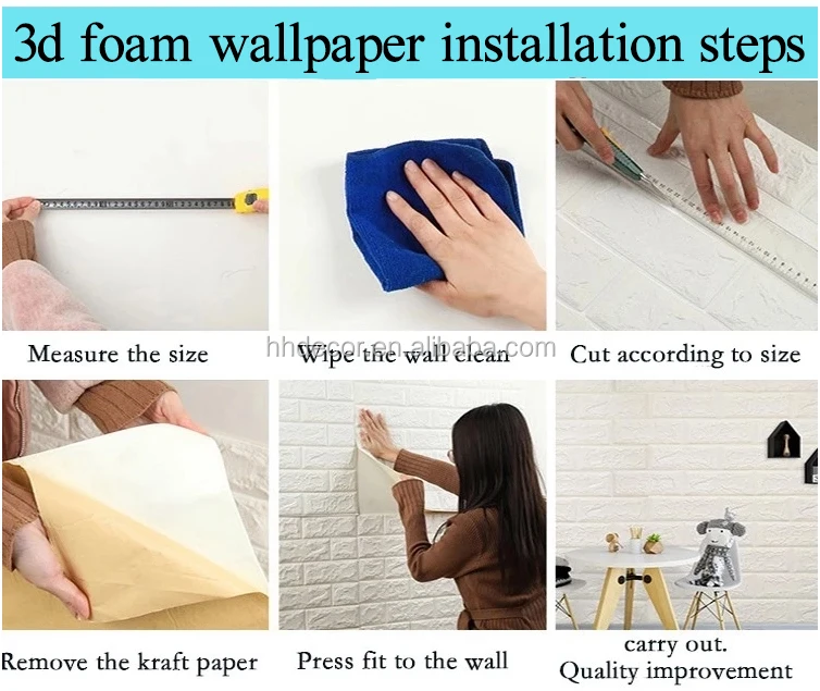 Full Colors 3D Foam self-adhesive Wall Panel living room 3D Brick Wallpaper