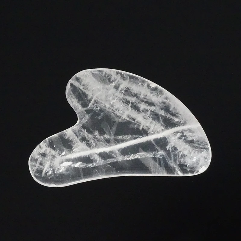 New style Clear stone jade gua sha Scraping white Clear Quartz Gua Sha Massage Tools with box