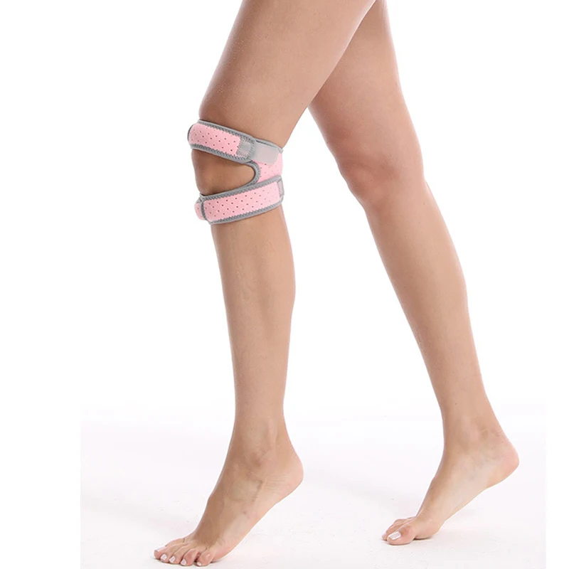 Pressurized Breathable Knee Protector Nylon Silicone Pad Brace Adjustable Sports Belt Bandage Tendon Strap Patella Knee Support