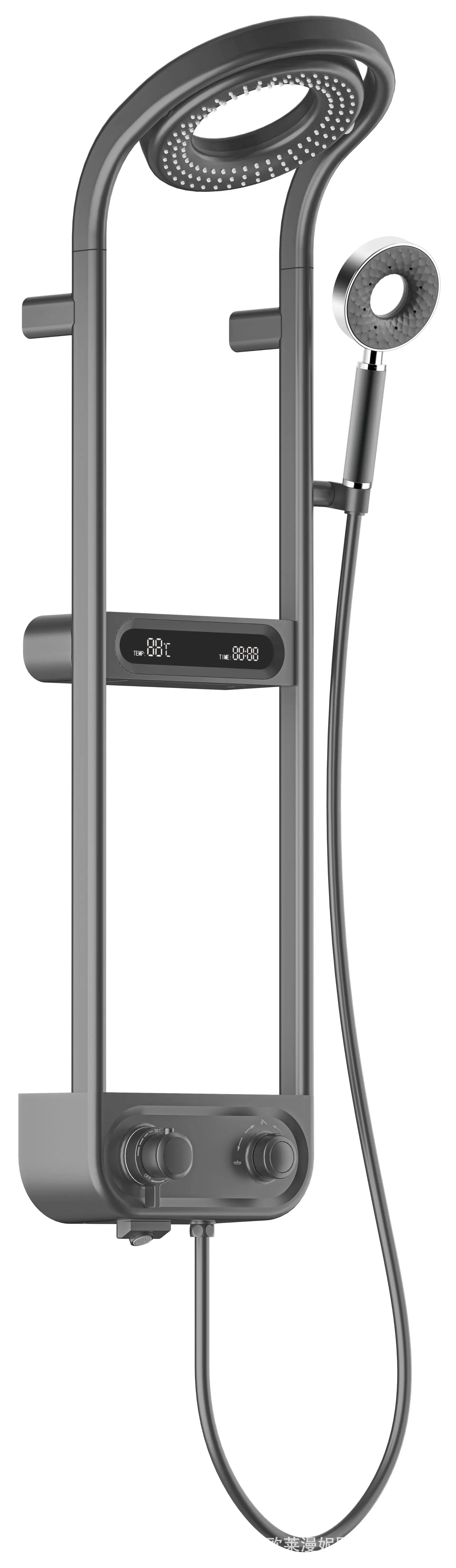 All copper rain shower screen storage rack intelligent constant temperature digital display shower set bathroom accessories