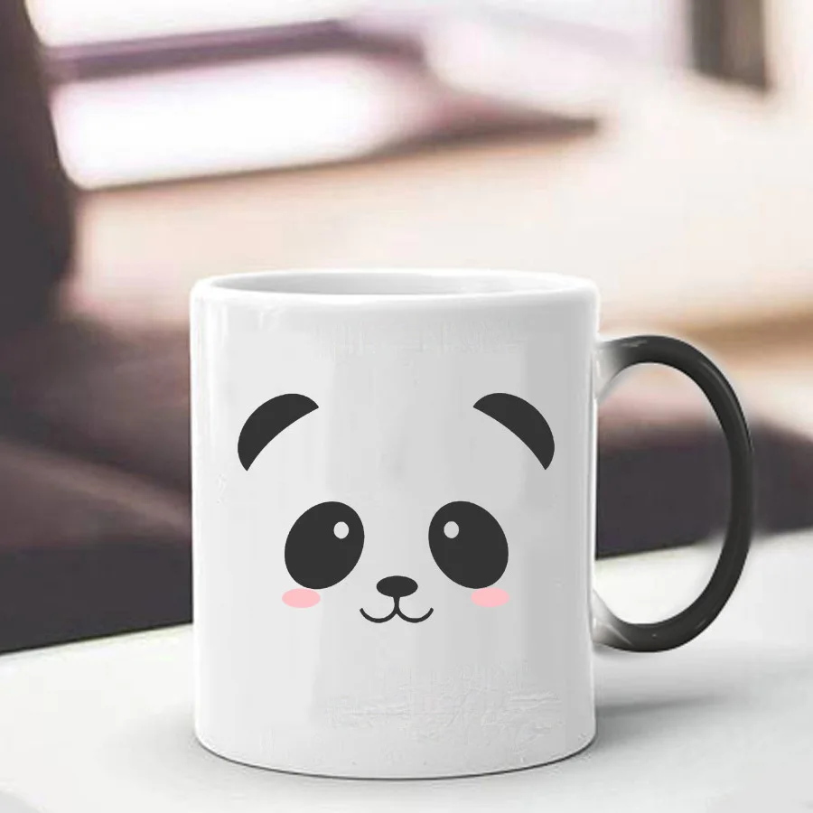 11oz Panda Color Change Mug ceramic thermal magic gradient coffee cup for gift