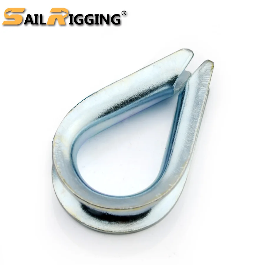 Electro Galvanized Carbon Steel Thimble Heavy Duty Wire Rope End Fitting Stamping Thimbles DIN6899B For Cable