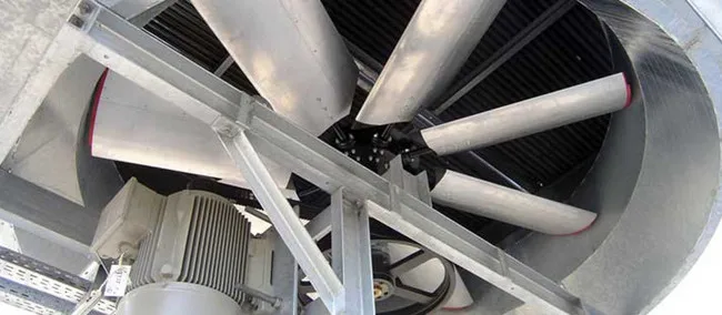Axial fan for closed cooling tower