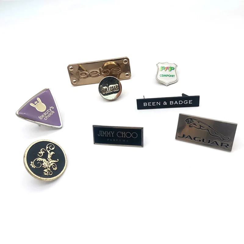 Custom engraved metal name labels purse tags badge plates logo for bag