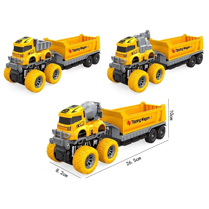 Inertial stunt engineering trailer container truck farmer truck large simulation boy gift wholesale model toy car