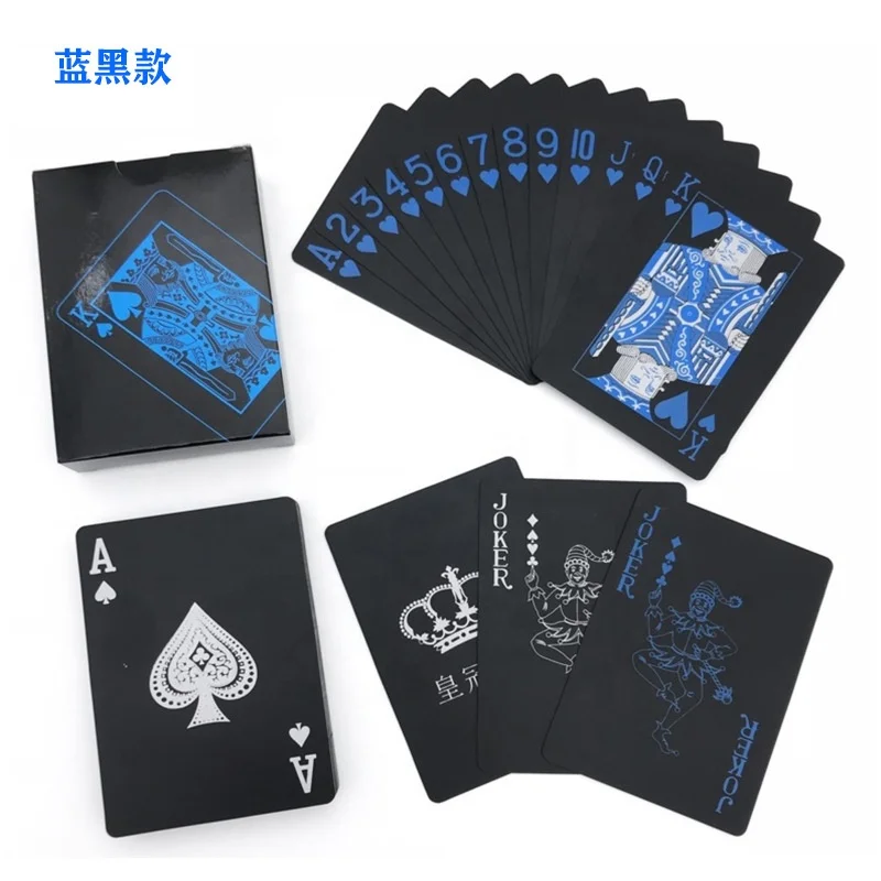 Waterproof Plastic Playing Cards Set Black Color Poker Card Sets Classic Magic Tricks Tool Poker Games