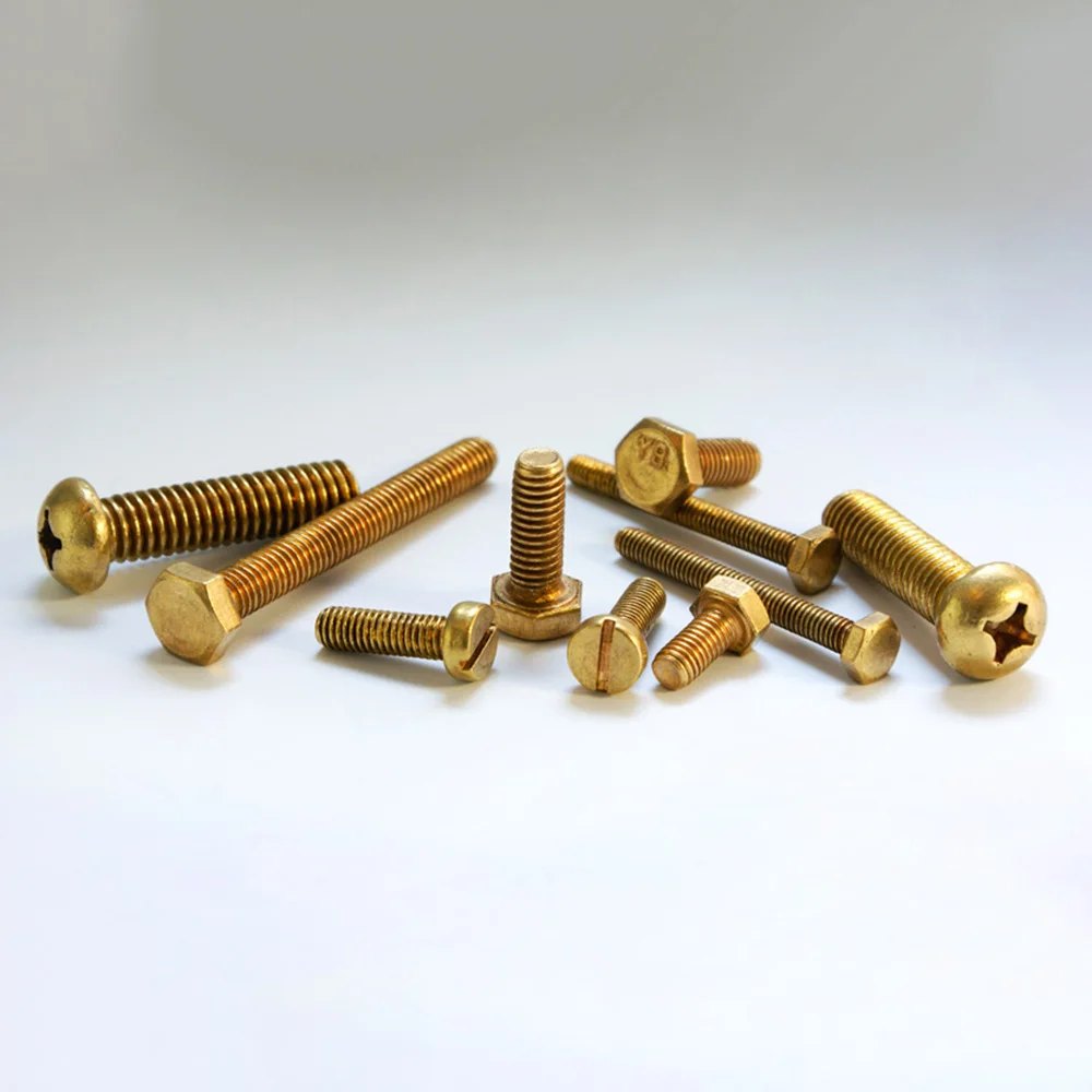 
DIN84 brass slotted cheese head screw 
