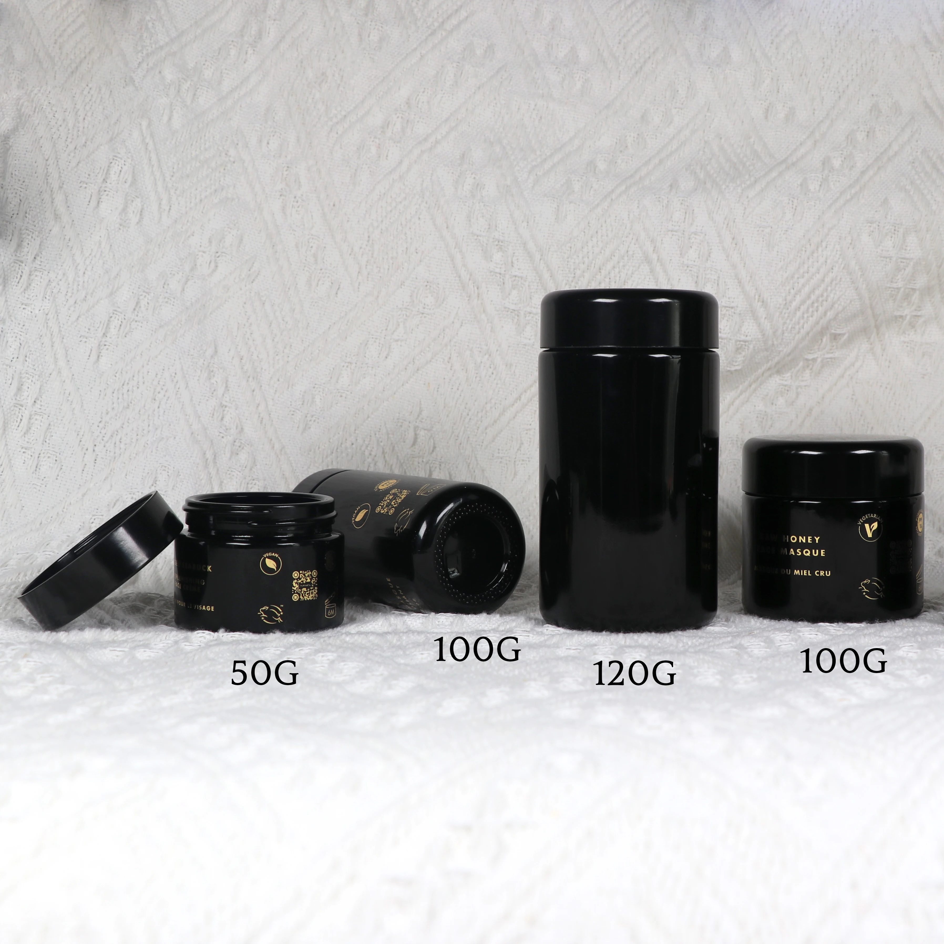 luxury 15ml 30ml 50ml 60ml 100ml 120ml 200ml 250ml 500ml food storage UV dark violet glass cream jar with lid