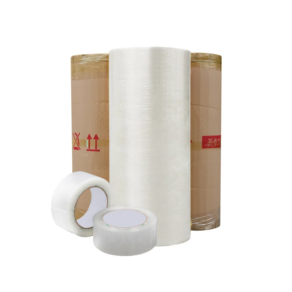 Clear Box Sealing  Jumbo Roll Adhesive Tape Bopp Packing Tape For Heavy Duty Shipping Moving