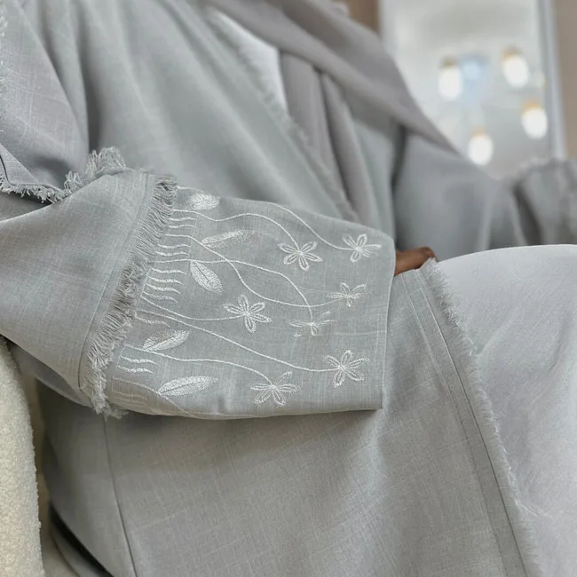 New Fashion Elegant African Islam Muslim Women Blank Modest Dress Long Sleeve Embroidery Abaya