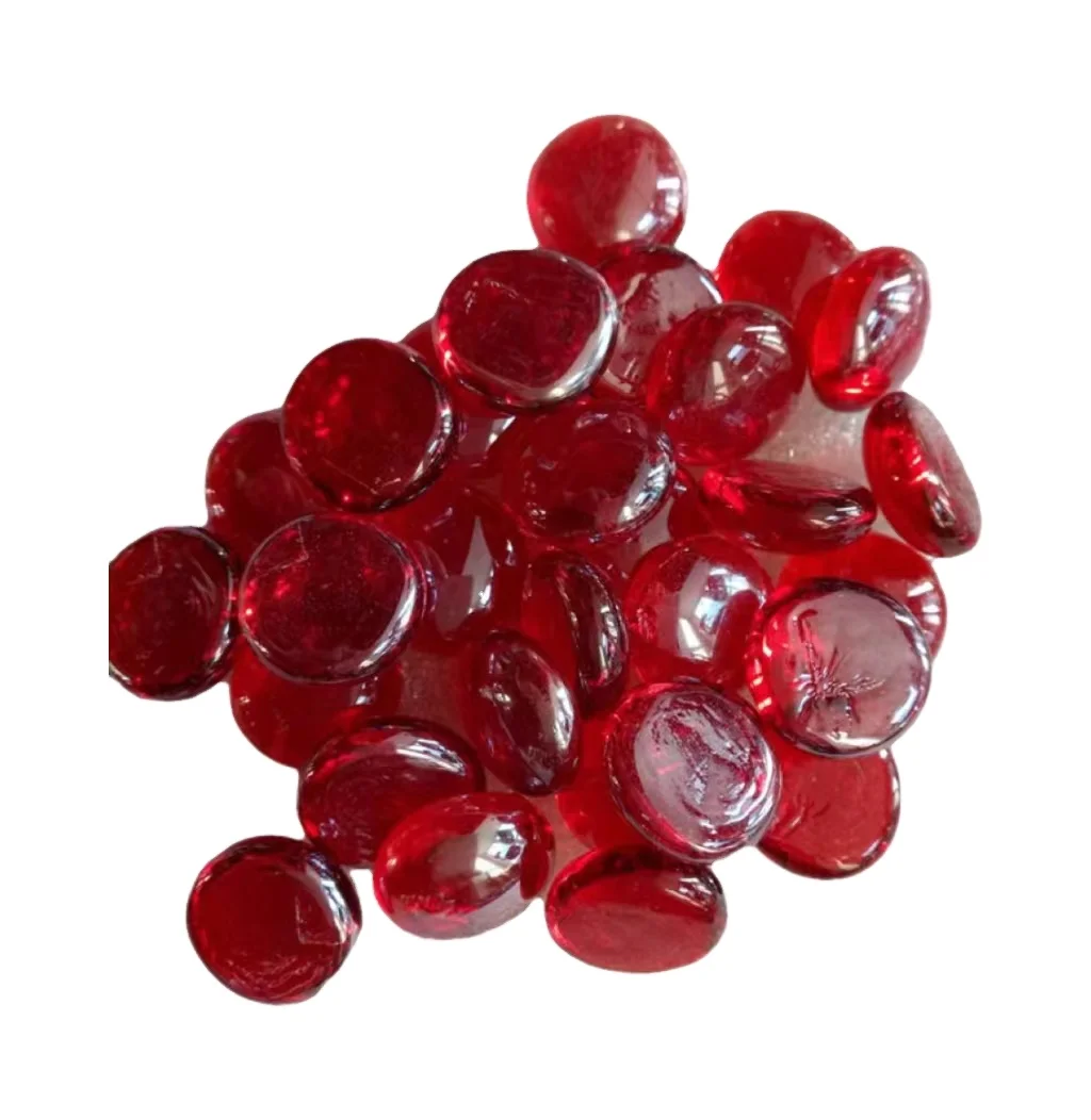 Fire Glass Beads Fireglass Drops Flat Glass Beads for Gas Fire Pit Fireplace Glass Gems for  Aquarium Fish Decoration