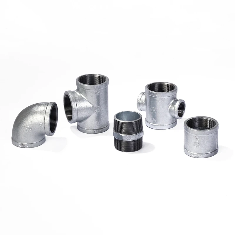 JINAZHI Manufacturer Hot Dip Plumbing Fittings Galvanized Malleable Casting Iron GI BSP NPT Thread Pip fittings
