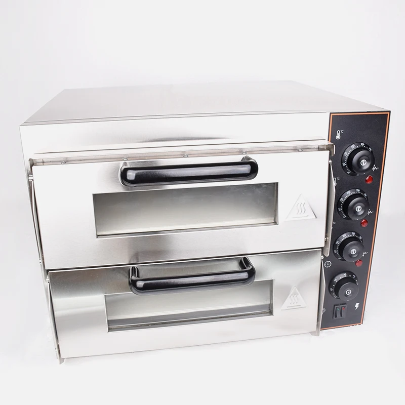 Multifunctional High Efficiency Mechanical Timer Control 2 Decks Electric Pizza Baking Oven