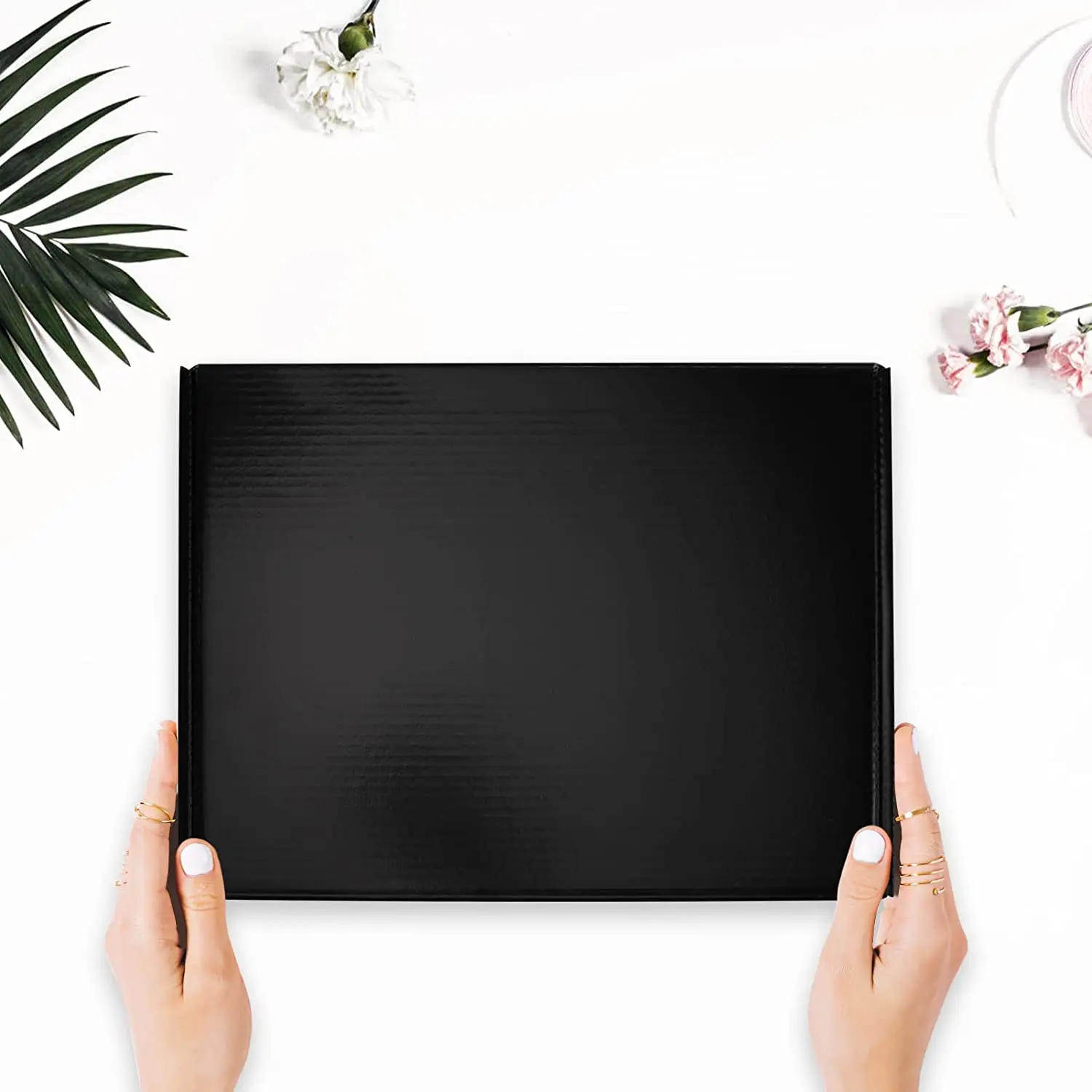 12x9x4 Corrugated Cardboard Black Folding Shipping Boxes for Packaging Small Business