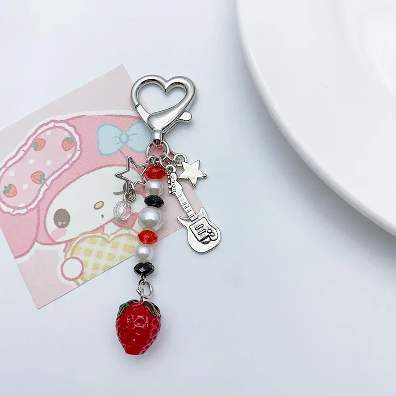 Chary Charms Keychain For Tumbler Bottles And Phone Case Heart Sticker on Everywhere Straw Berry Charms Keychain