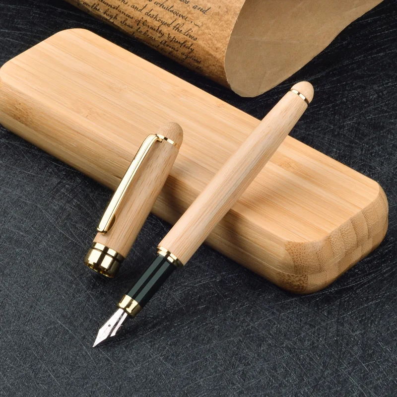 LIUSHUN Stationery Fashion Design Custom Logo Ball Pens Ballpoint Fashion Writing Boligrafos Stylus Personalized Bamboo Pen