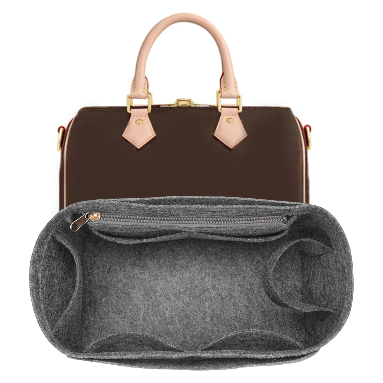 Изготовленный на заказ логотип войлочная сумка для хранения кошелька сумка-тоут косметика инструменты макияжа Органайзер вставка с молнией