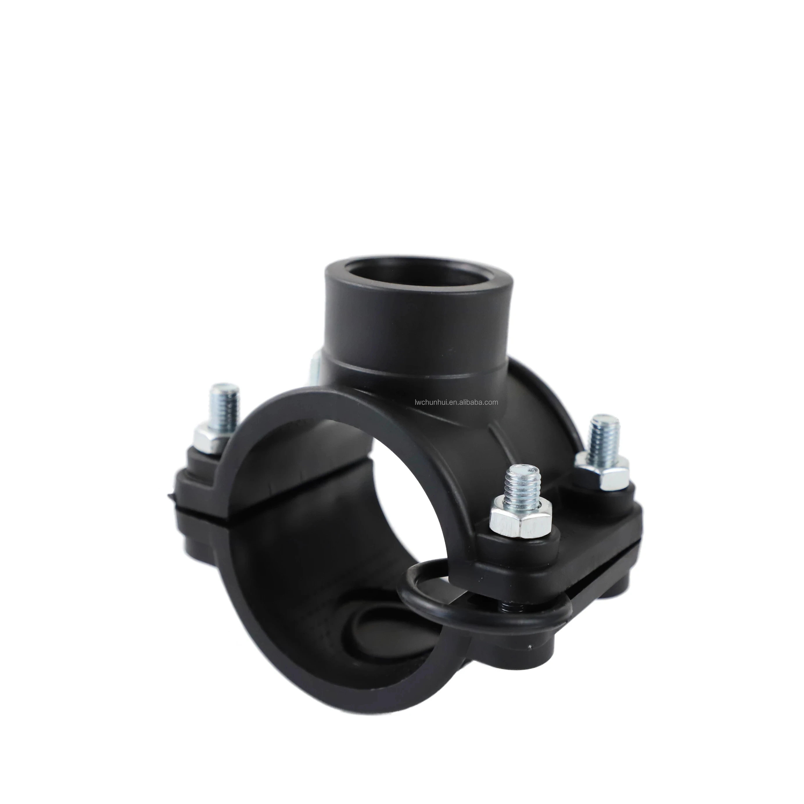 Farm Irrigation Drip HDPE Pipe Plumbing Tubing Thread 4 Screws Fittings Plastic PP Clamp Saddle for Water Line