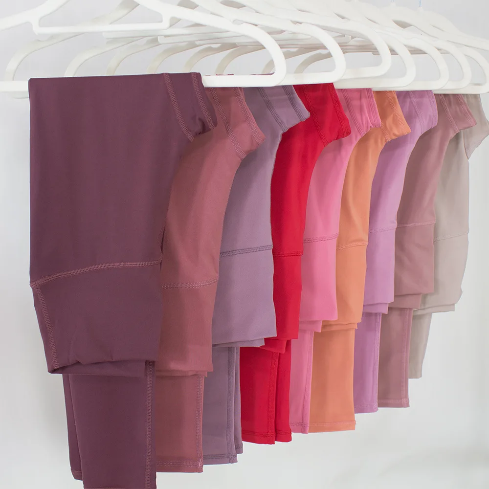 Fashion luxury private label Double-sided sanding nylon spandex Yoga Pants with waist inner pocket