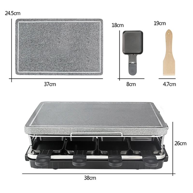 Korean Style Electric BBQ Barbecue Grill Non-Stick Stone Plate Griddle Small Raclette Grill
