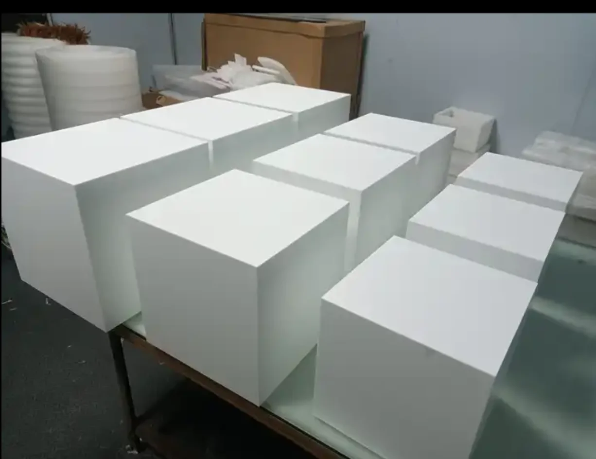 Square Food Dessert Display Stand White Acrylic Riser Cube Display Wedding Acrylic Food Cubes Plinth Stand Display