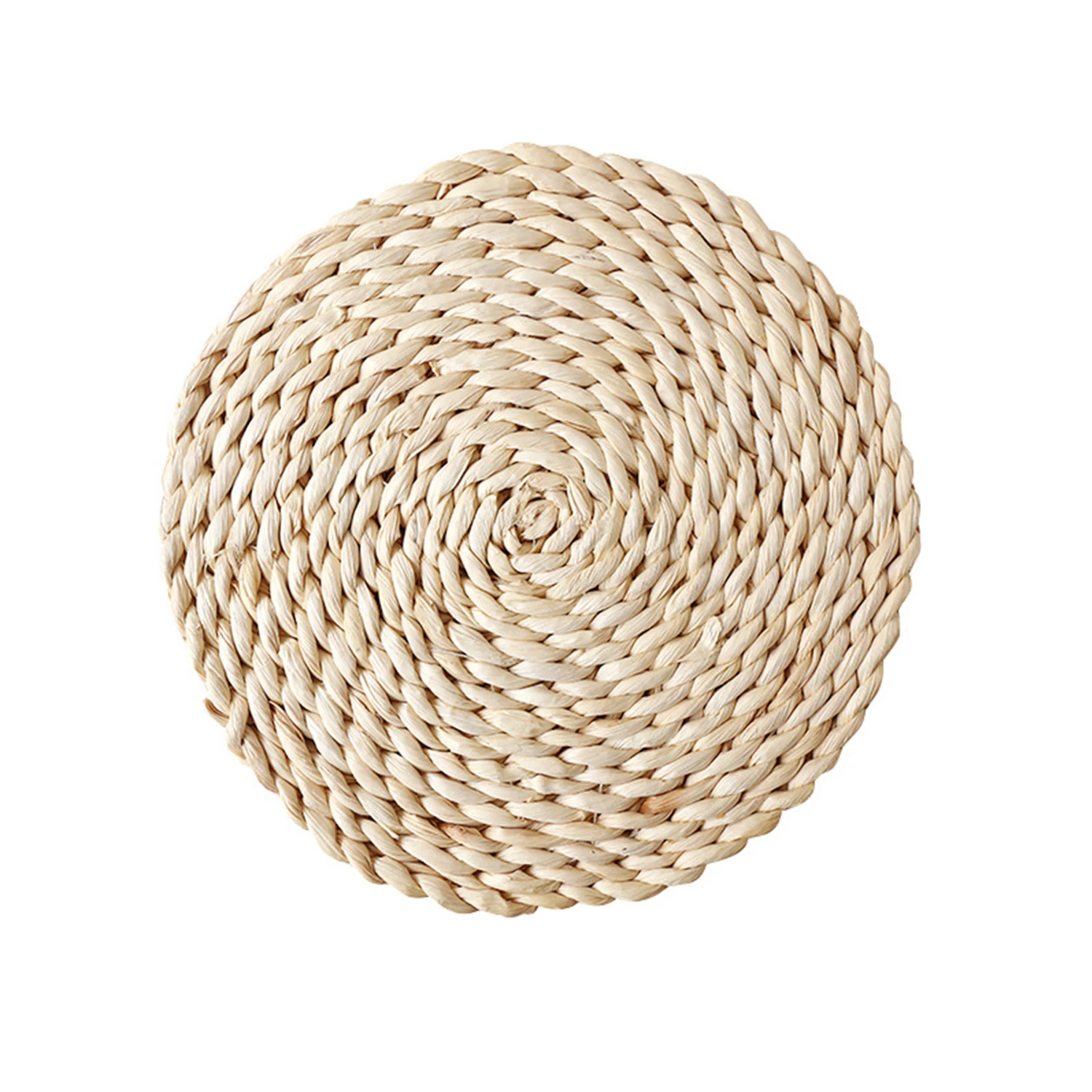 HECION Hot Sell  Handmade Natural Round  Mat  Corn Husk Bamboo Dinning Coaster Woven Placemat