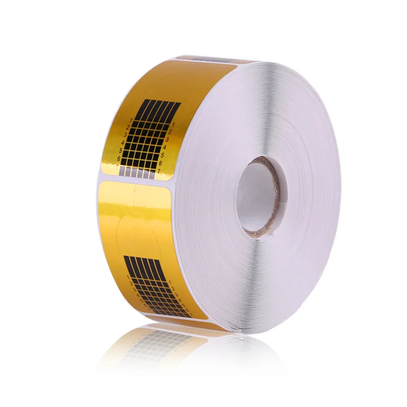 Wholesale Poly gel acrylic powder 500pcs Nail Quick Building Extension Tool Full Cover Mold Square Dual Paper Nail Form