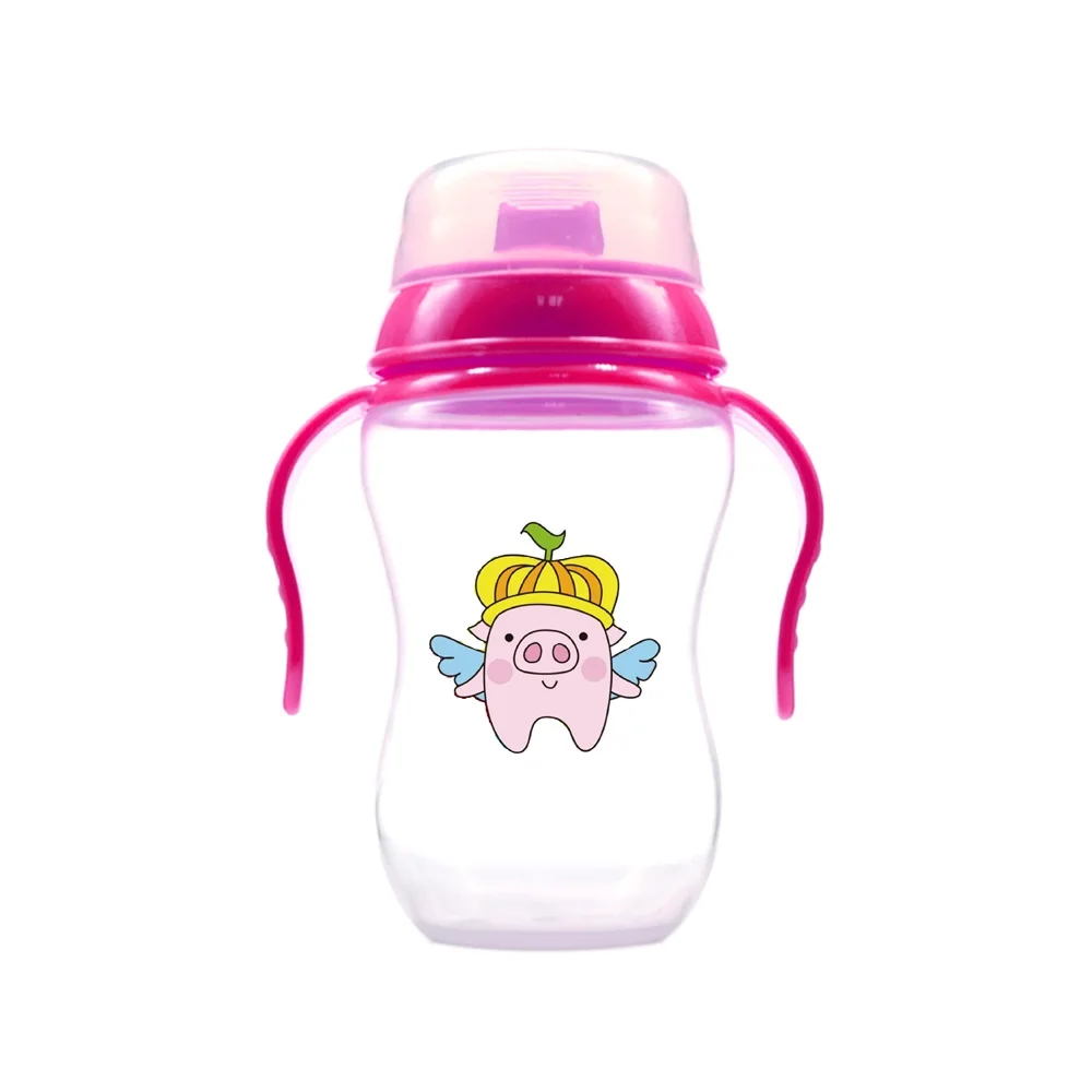 
Dongguan factory leakproof hard spout kids plastic training sippy cups children drinking bottles 