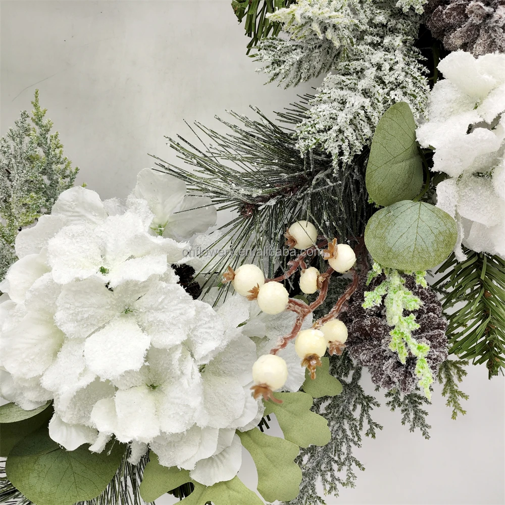 CNF 50cm Artificial Christmas Wreath Christmas Decor Wreath for Home Wall Decor Christmas Wreath Garland