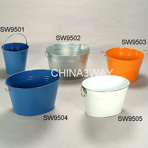 Customized Large Bar Ice Cooler Bucket With Stand Wine Ice Bucket Metal Beverage Tubs