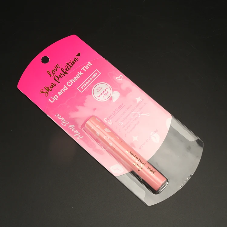 Изготовленные на заказ прозрачные скользящие блистерные пластиковые карты прозрачная упаковка ПЭТ ПВХ помада бальзам для губ блистер