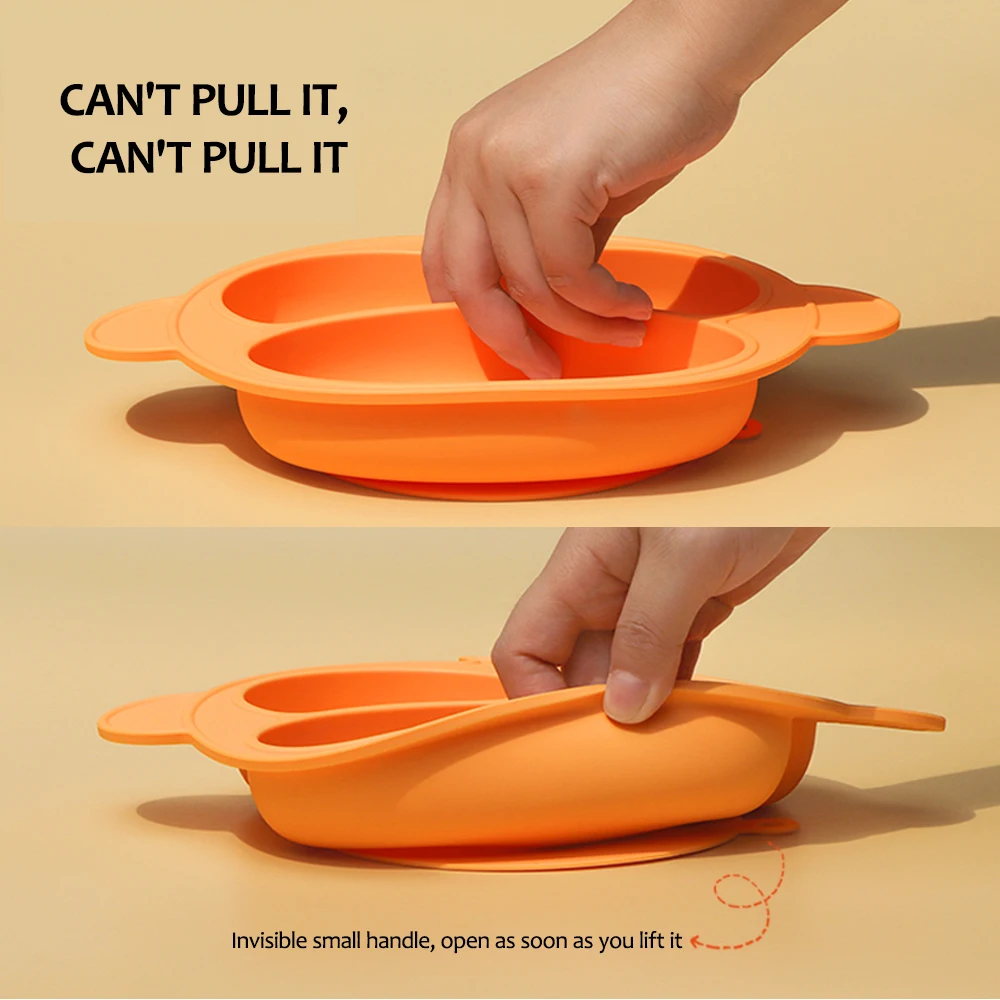 Baby Essential Baby Eat Unspill Animal Silicone Bowl Dinner Plate Feeding Set