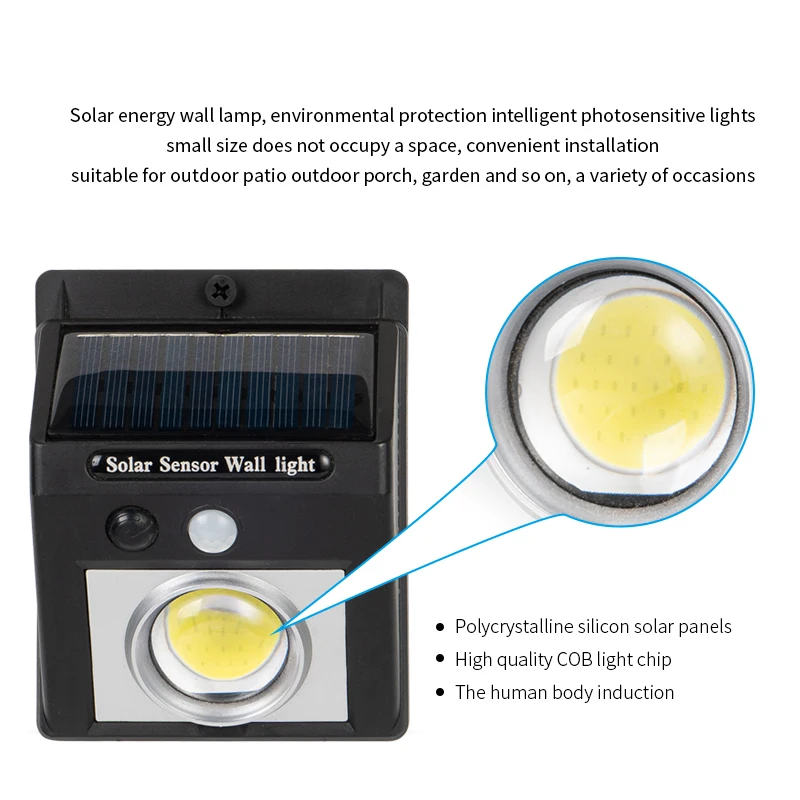 High quanlity outdoor 6500k waterproof motion sensor  soalr  garden wall lights Solar  lights