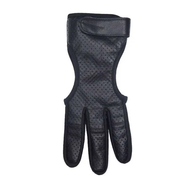Wholesale Stock 3 Three Finger Outdoor Anti Slip Breathable Thickened Guard Archery Shooting Protective Leather Hand Glove