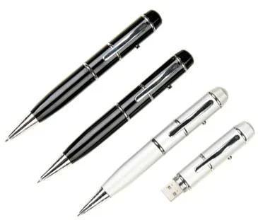 Business Corporate Gifts 8GB 16GB 32GB 64GB Classy Metal Pen Shape Drive Usb Flash with led light  2.0 Memory U Disk Custom Logo