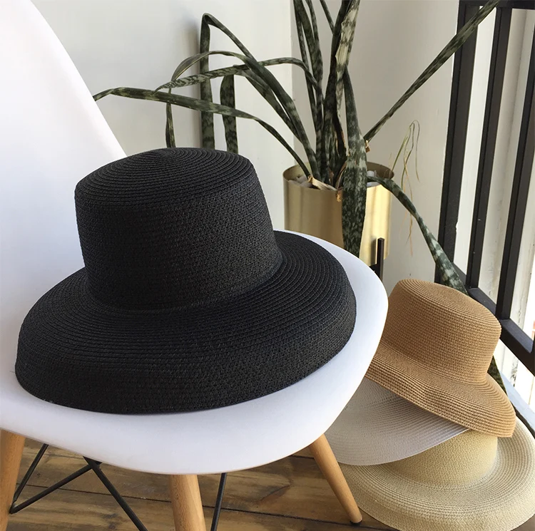 Summer strapping wide-brimmed fashionable Holiday beach straw hat