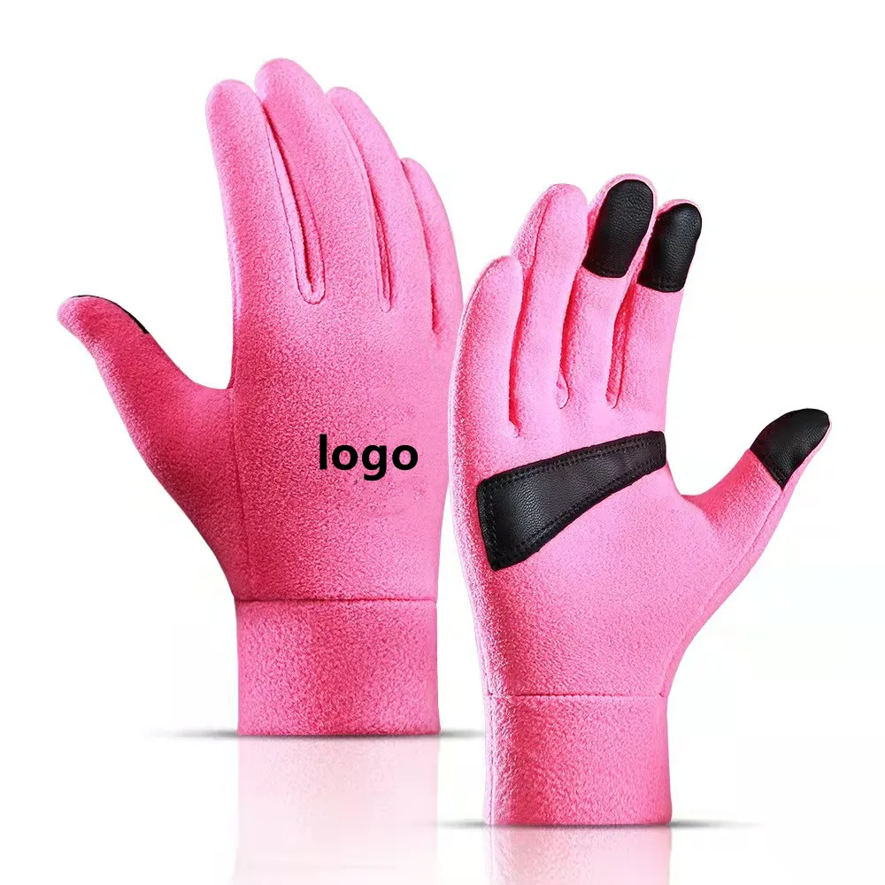 Plus velvet cold-proof warm polar fleece outdoor sports cycling mountaineering full finger gloves