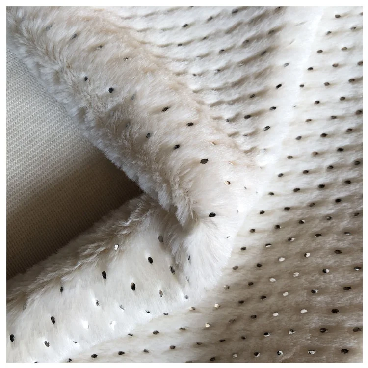  100% polyester faux fur fabric fake hair plush like rabbit