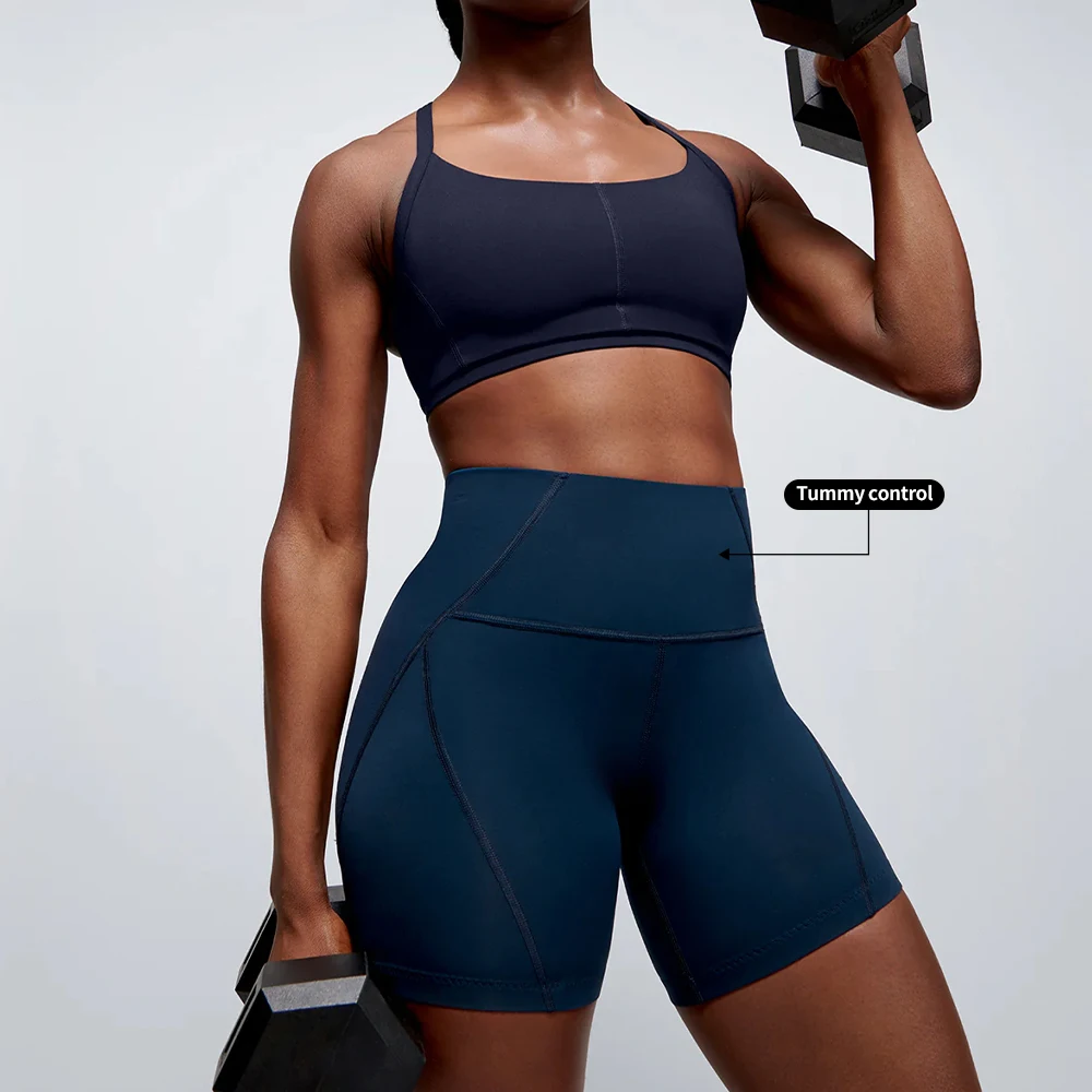 Yoga Sets Fitness Mujer 2024 Custom 2 Piece Crop Top and Yoga Shorts Set Plus Size Gym Clothes Women Sports Set