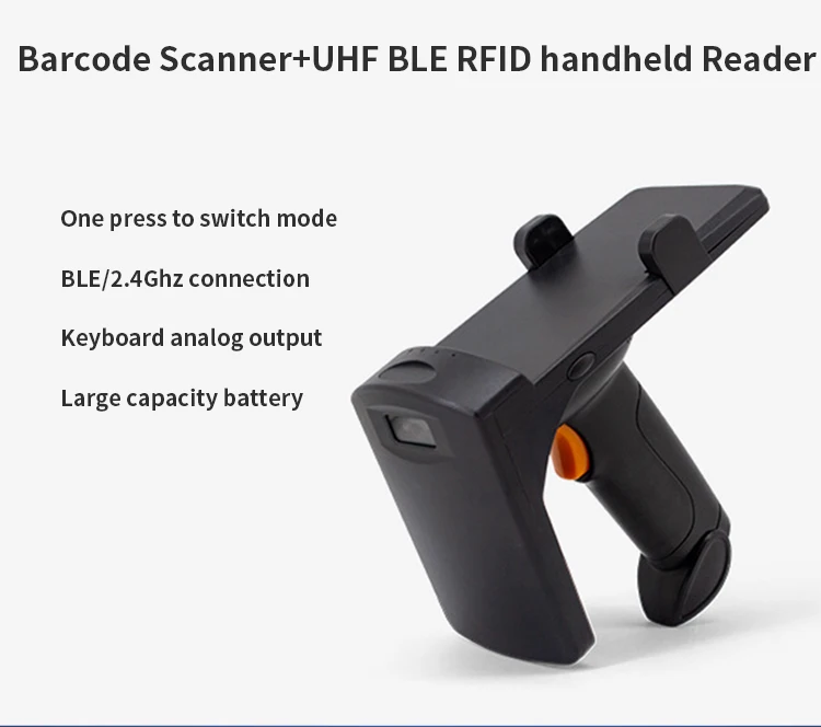 Free SDK Android UHF RFID Gun Grip Scanning 3meter Handheld RFID Reader