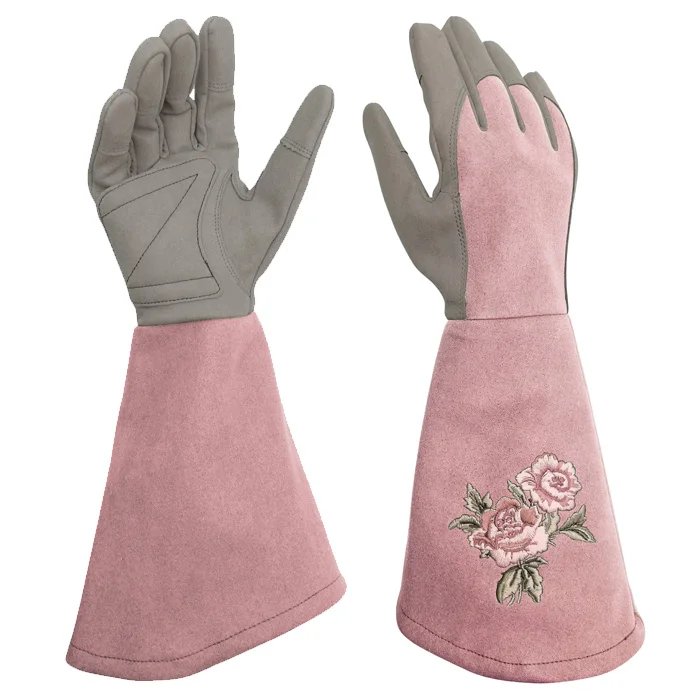 Factory Rose Pruning Gardening Protective Work Gloves  Synthetic Leather Long Forearm Anti Puncturne