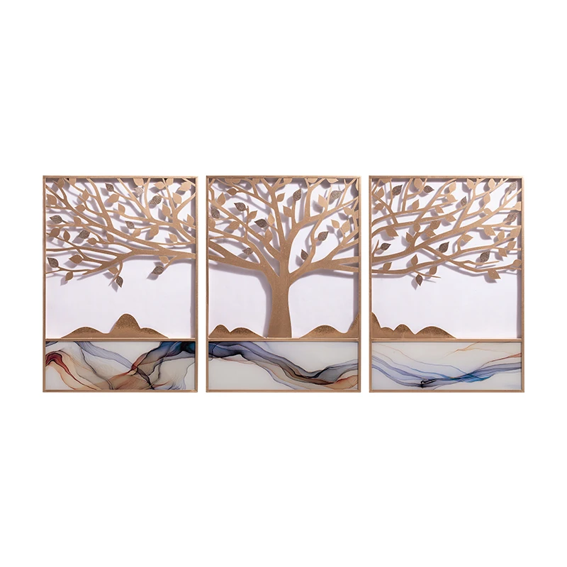 Creative Style Glass Abstract Resin Wall Art Landscape Home Decor 3D Wall Painting Products Art Decoration