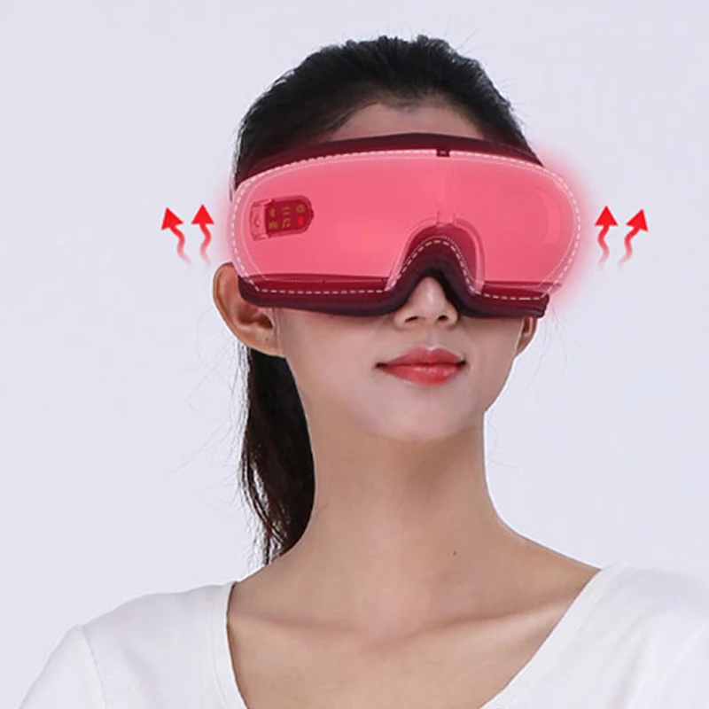 High Quality Vibrating Warm Heated Air Pressure Wireless Vibrative Eye Massager with Music Eye Massager