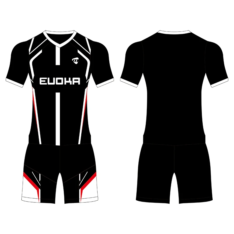 High Quality Full Set Football Jersey Quick Dry Sublimated Fabric Soccer Wear Professional  Soccer Uniform