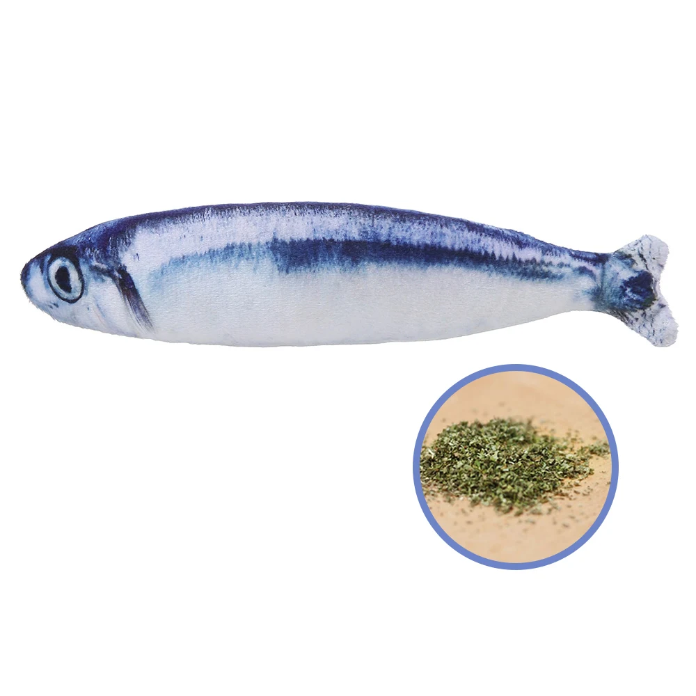 Hot Sale Plush Toy Fabric Stuffed Fish Shape Interactive Treat Soft Pillows Wholesale Cat Nip Fish Toys