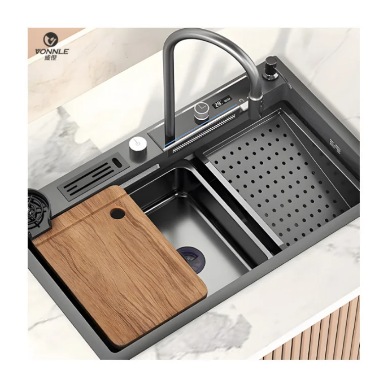 kitchen sink stainless steel single bowl boelon nano stainless steel waterfall kitchen sink large kitchen sink stainless steel