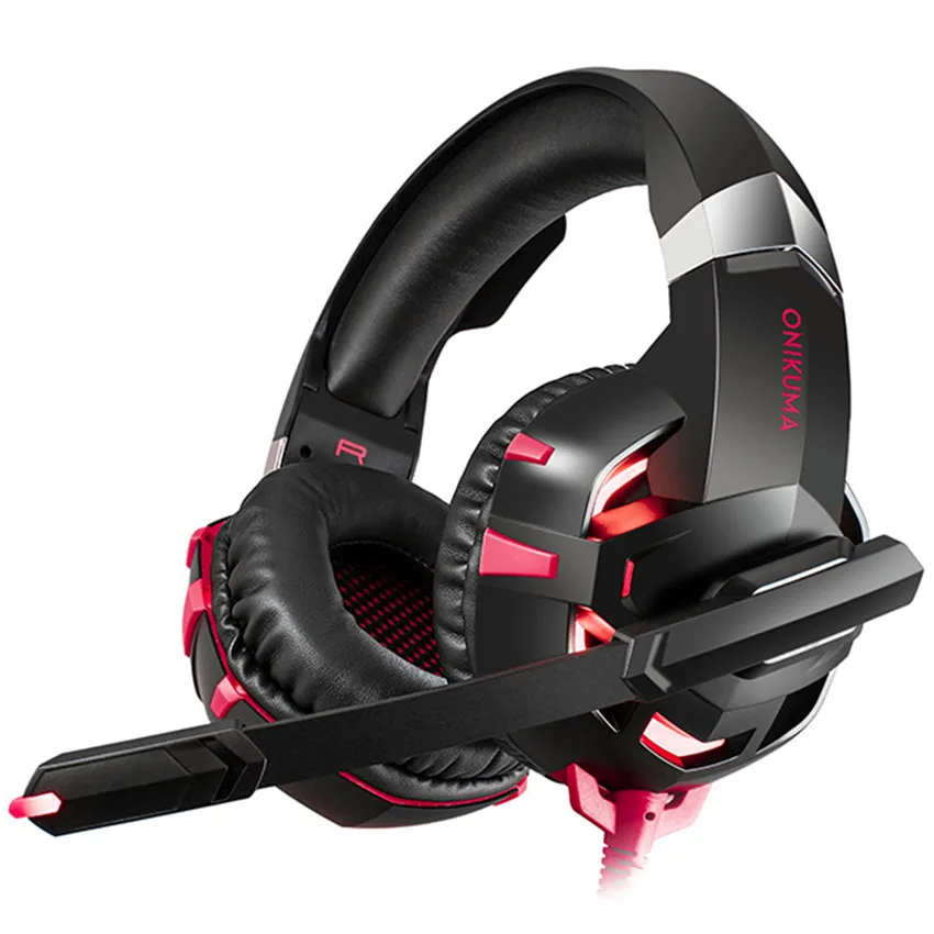 Onikuma K2 Pro USB RGB Gamer Headphones With MIC LED Light Noise Cancellation Stereo Gaming Headset For PC/PS4/XBOXES