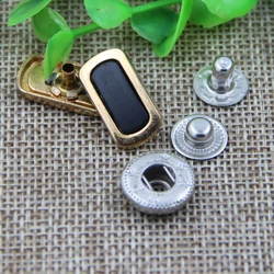 Custom new design rectangle metal alloy snap button press for jacket