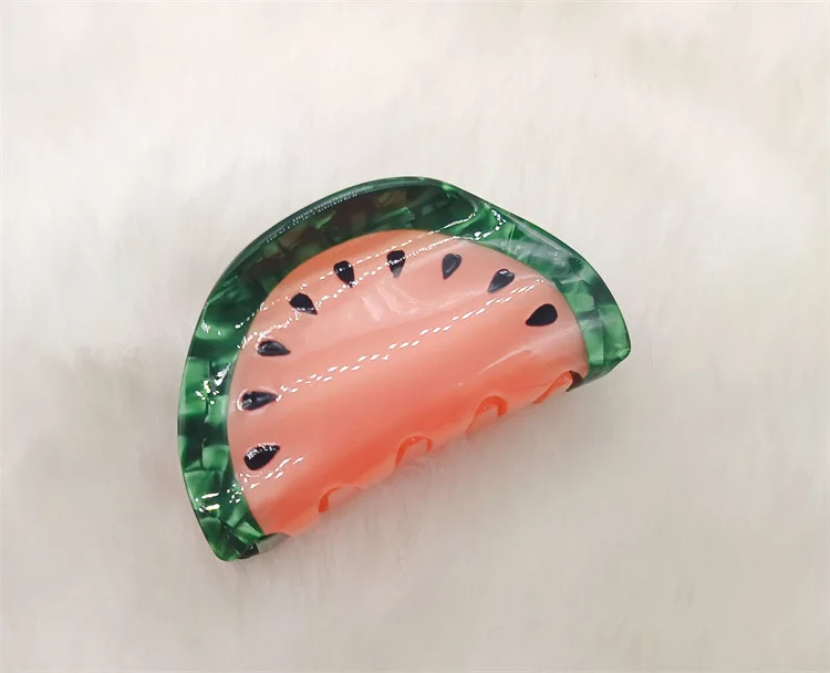 Custom Cute Acetate Fruit hair clips accessories  Pineapple jaw clips cute strawberry hair claws