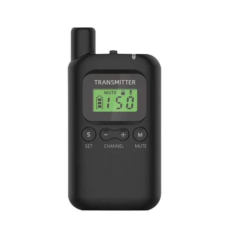 High Quality 1000mah Battery Capacity Lcd Display Is Clear 1 Transmitter With 2 Receiver Audio Guide System